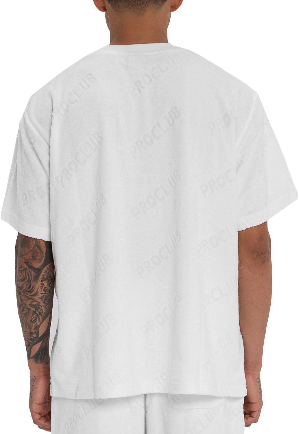 imagePro Club Mens Comfort Terry Cloth TeeSnow White