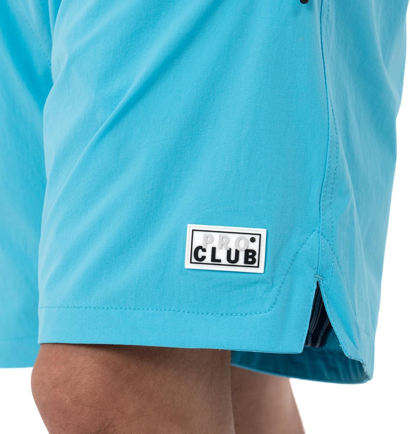 imagePro Club Mens Performance Stretch Nylon Active Short 5 12 Inch InseamBlue Atoll