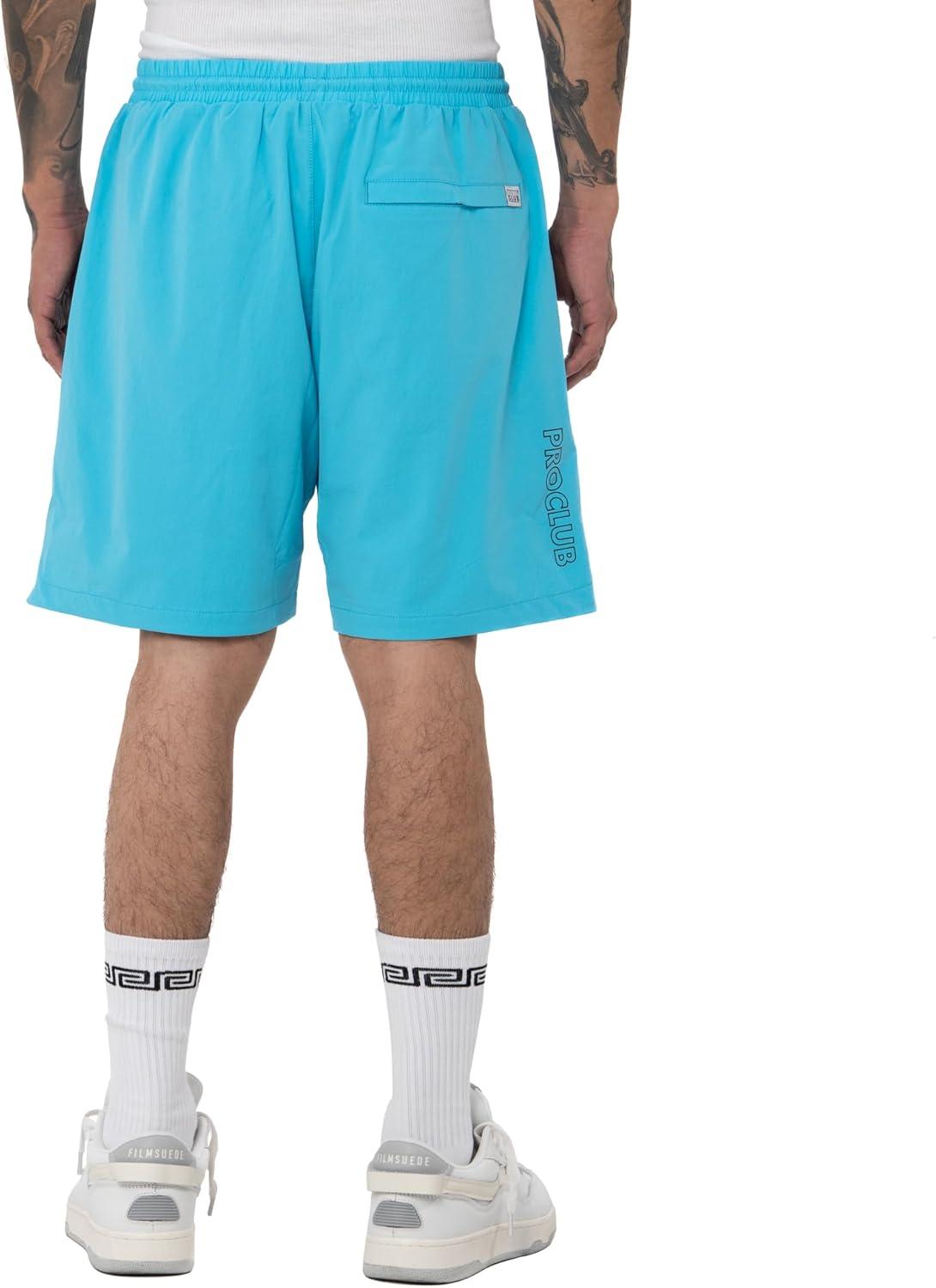 imagePro Club Mens Performance Stretch Nylon Active Short 5 12 Inch InseamBlue Atoll
