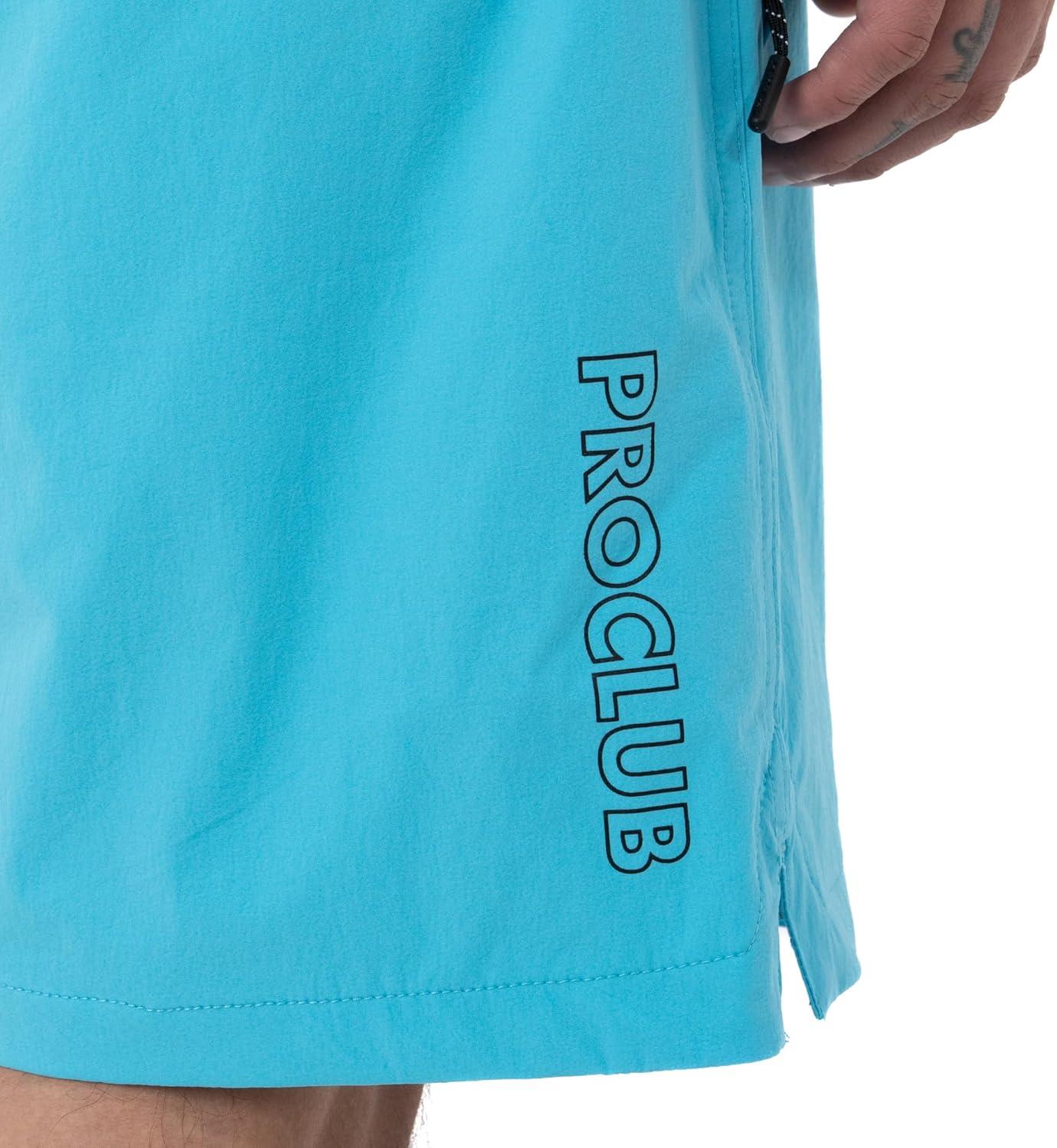 imagePro Club Mens Performance Stretch Nylon Active Short 5 12 Inch InseamBlue Atoll
