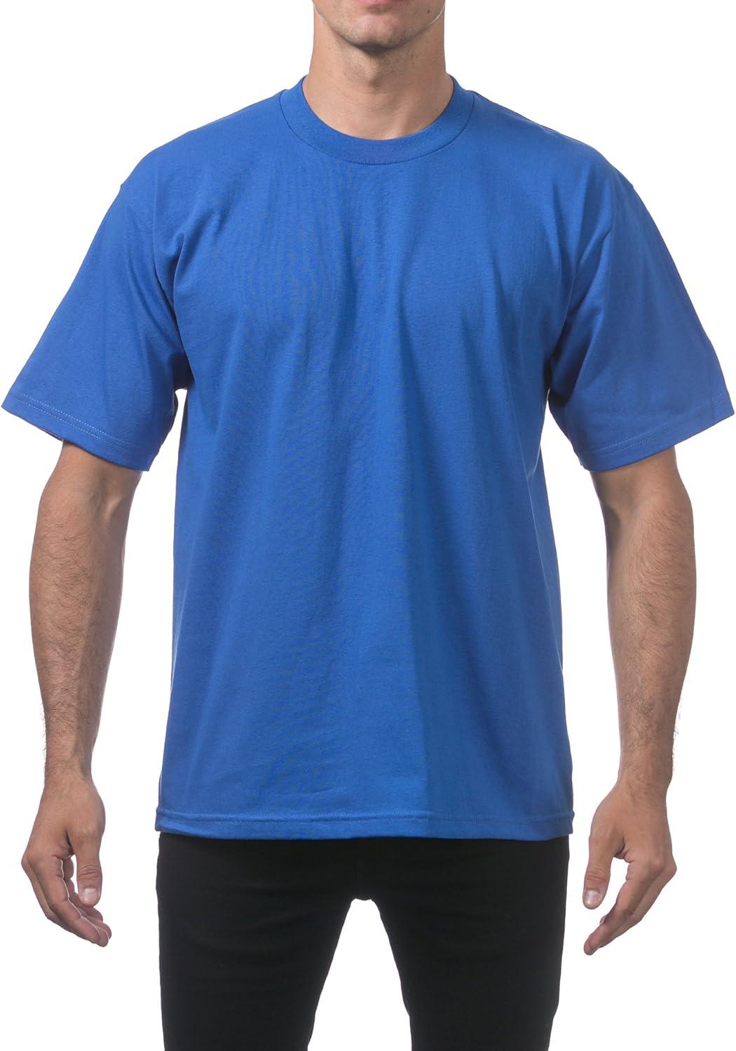 imagePro Club Mens 6Pack Heavyweight Cotton Short Sleeve Crew Neck TShirtRoyal Blue