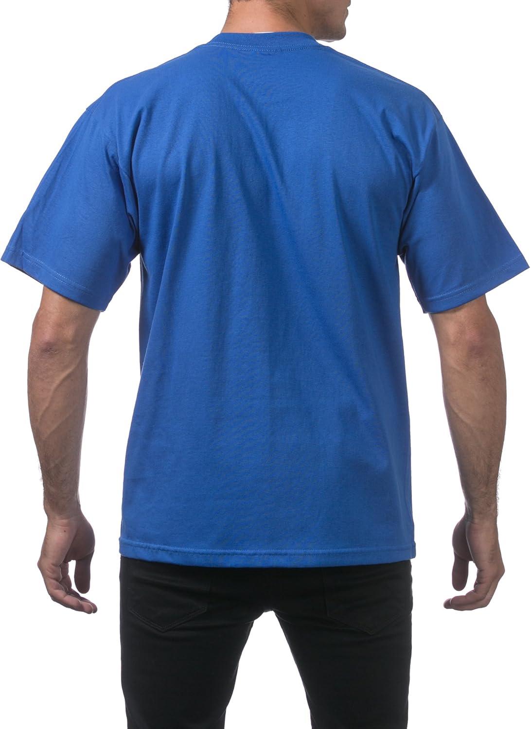 imagePro Club Mens 6Pack Heavyweight Cotton Short Sleeve Crew Neck TShirtRoyal Blue