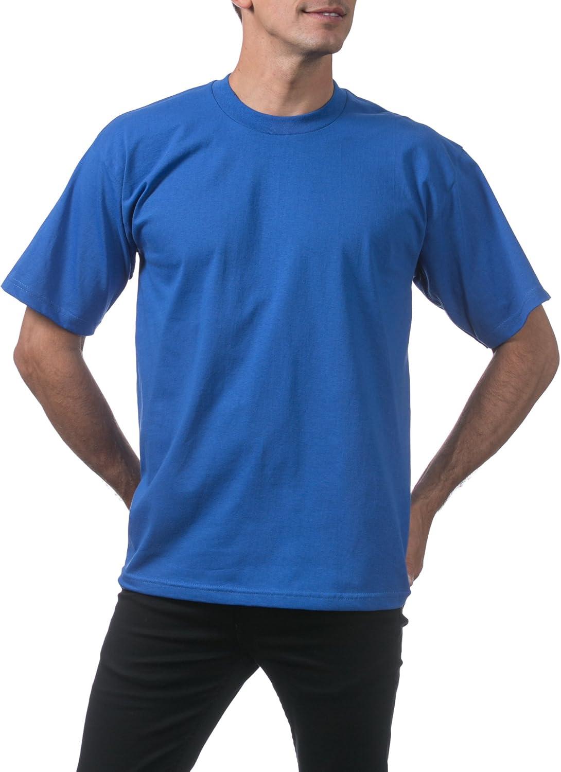 imagePro Club Mens 6Pack Heavyweight Cotton Short Sleeve Crew Neck TShirtRoyal Blue