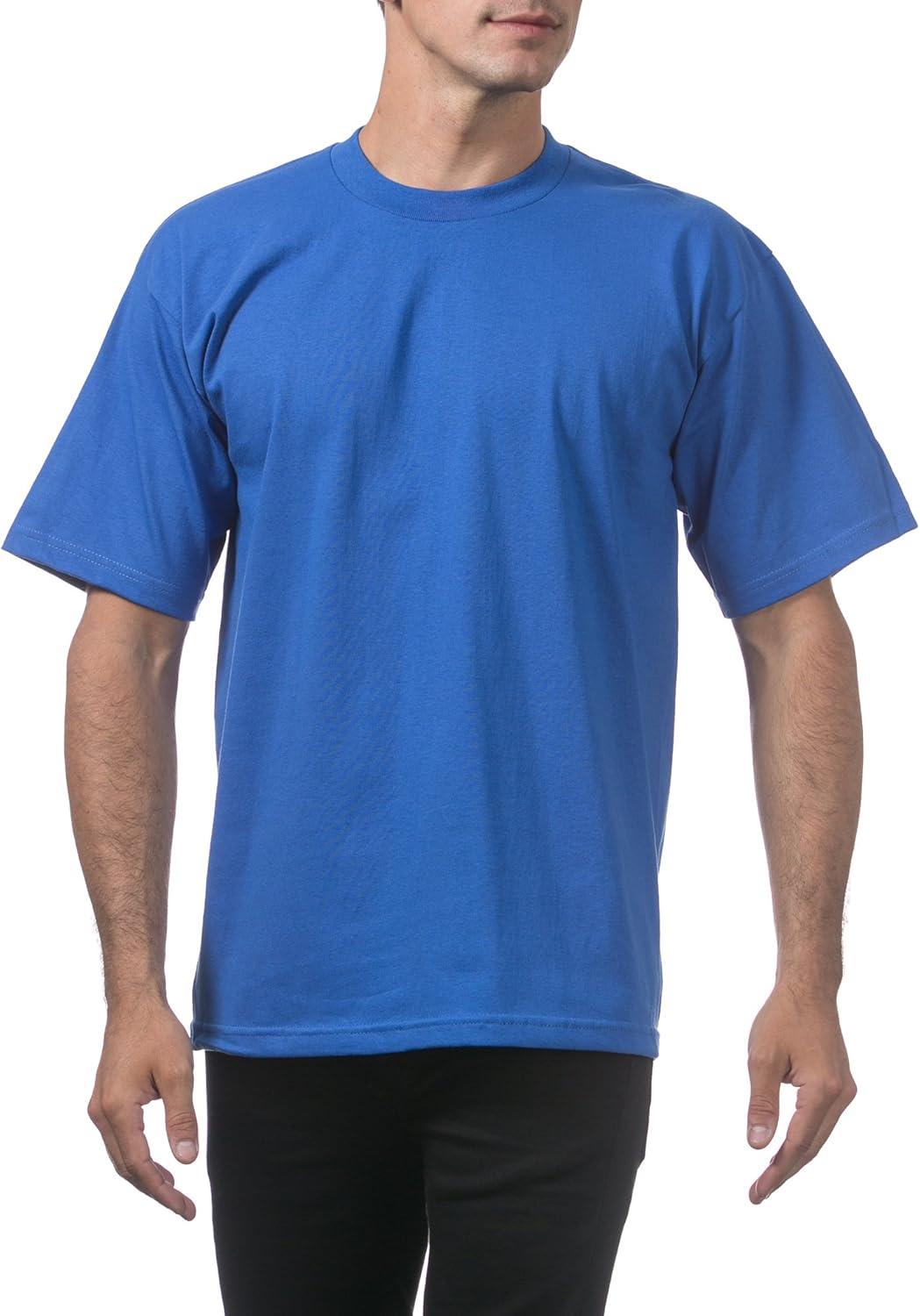 imagePro Club Mens 6Pack Heavyweight Cotton Short Sleeve Crew Neck TShirtRoyal Blue