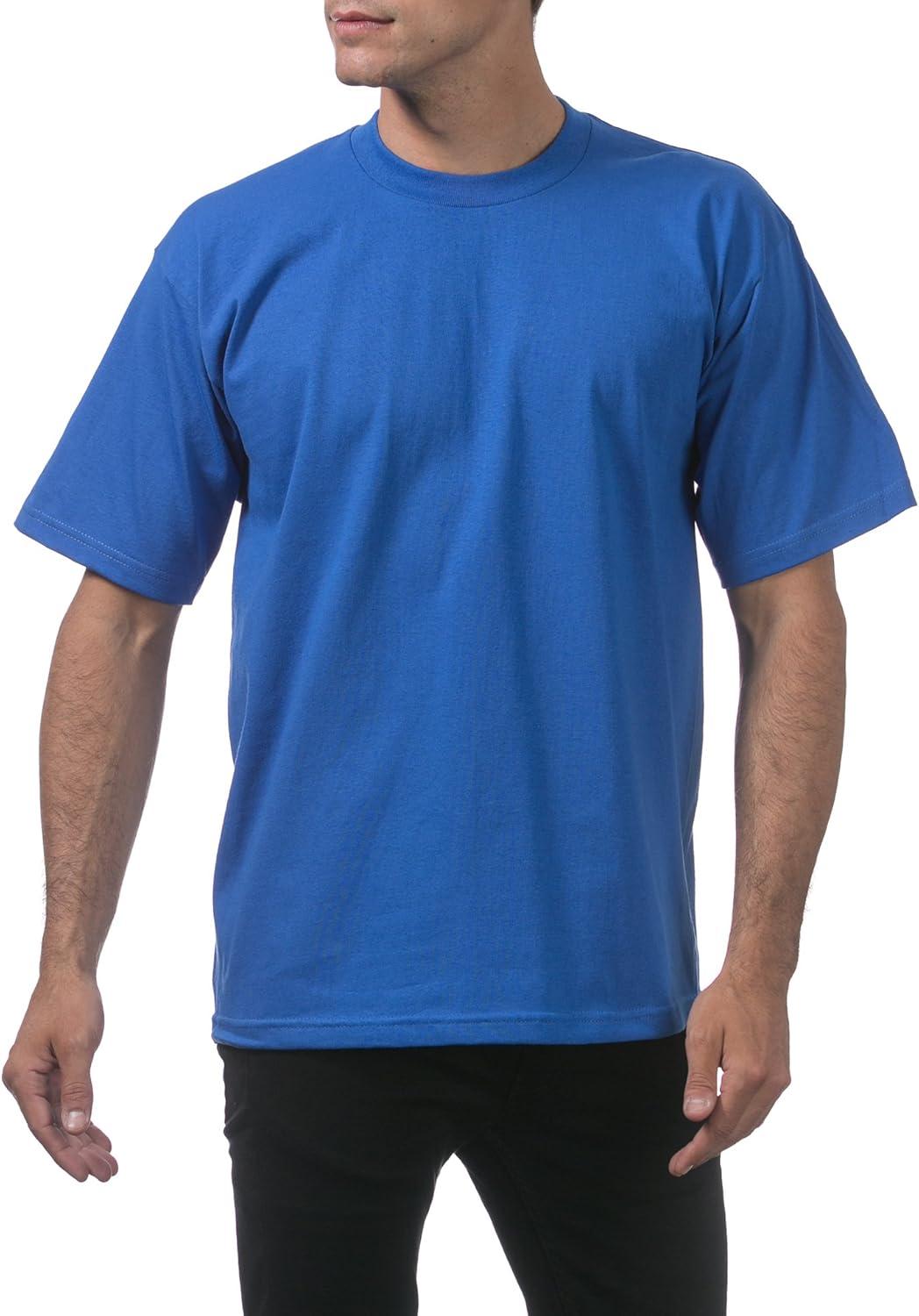 imagePro Club Mens 6Pack Heavyweight Cotton Short Sleeve Crew Neck TShirtRoyal Blue