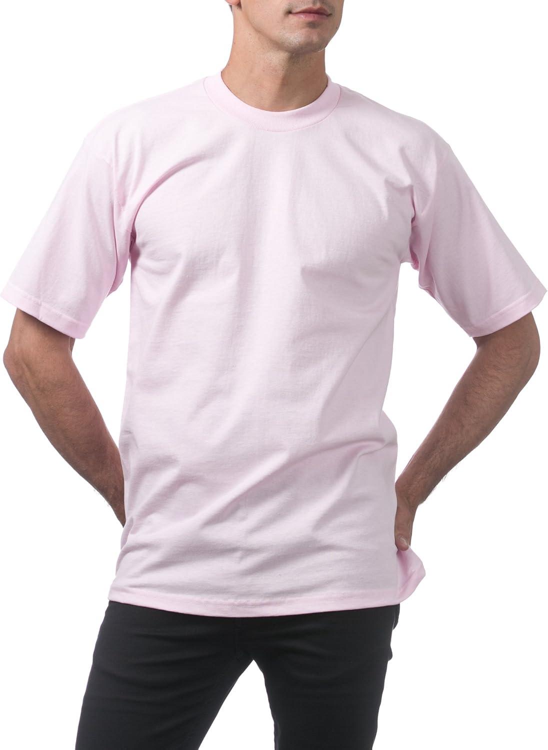 imagePro Club Mens Comfort Cotton Short Sleeve Tee ShirtPink