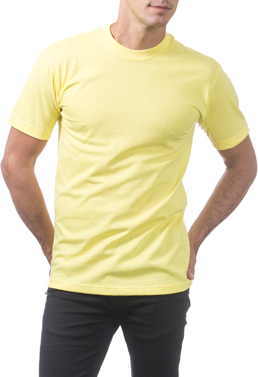 imagePro Club Mens Comfort Cotton Short Sleeve Tee ShirtYellow