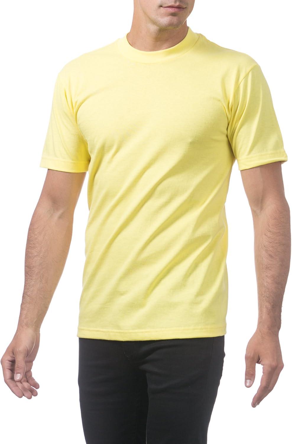 imagePro Club Mens Comfort Cotton Short Sleeve Tee ShirtYellow