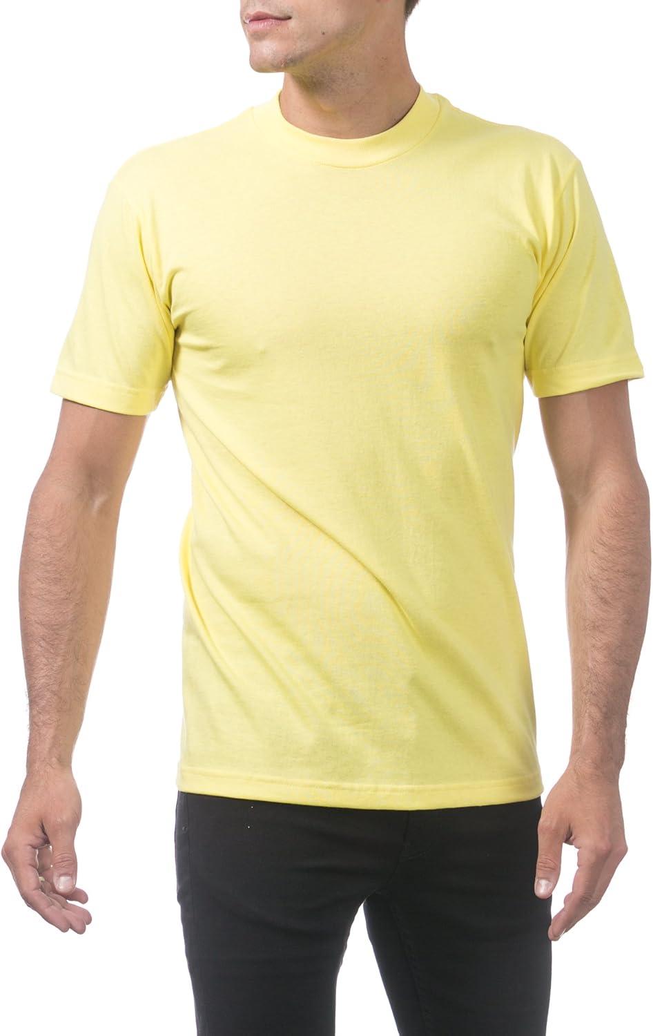 imagePro Club Mens Comfort Cotton Short Sleeve Tee ShirtYellow