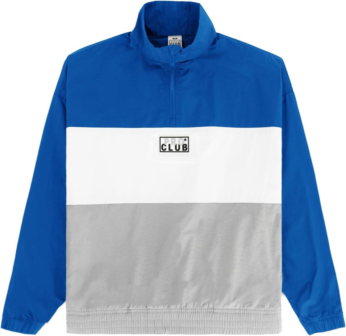 imagePro Club Mens Comfort TriColor CottonNylon Half Zip Track JacketRoyal Blue