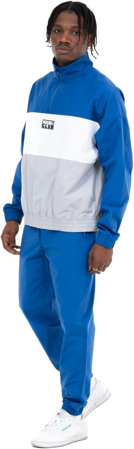 imagePro Club Mens Comfort TriColor CottonNylon Half Zip Track JacketRoyal Blue