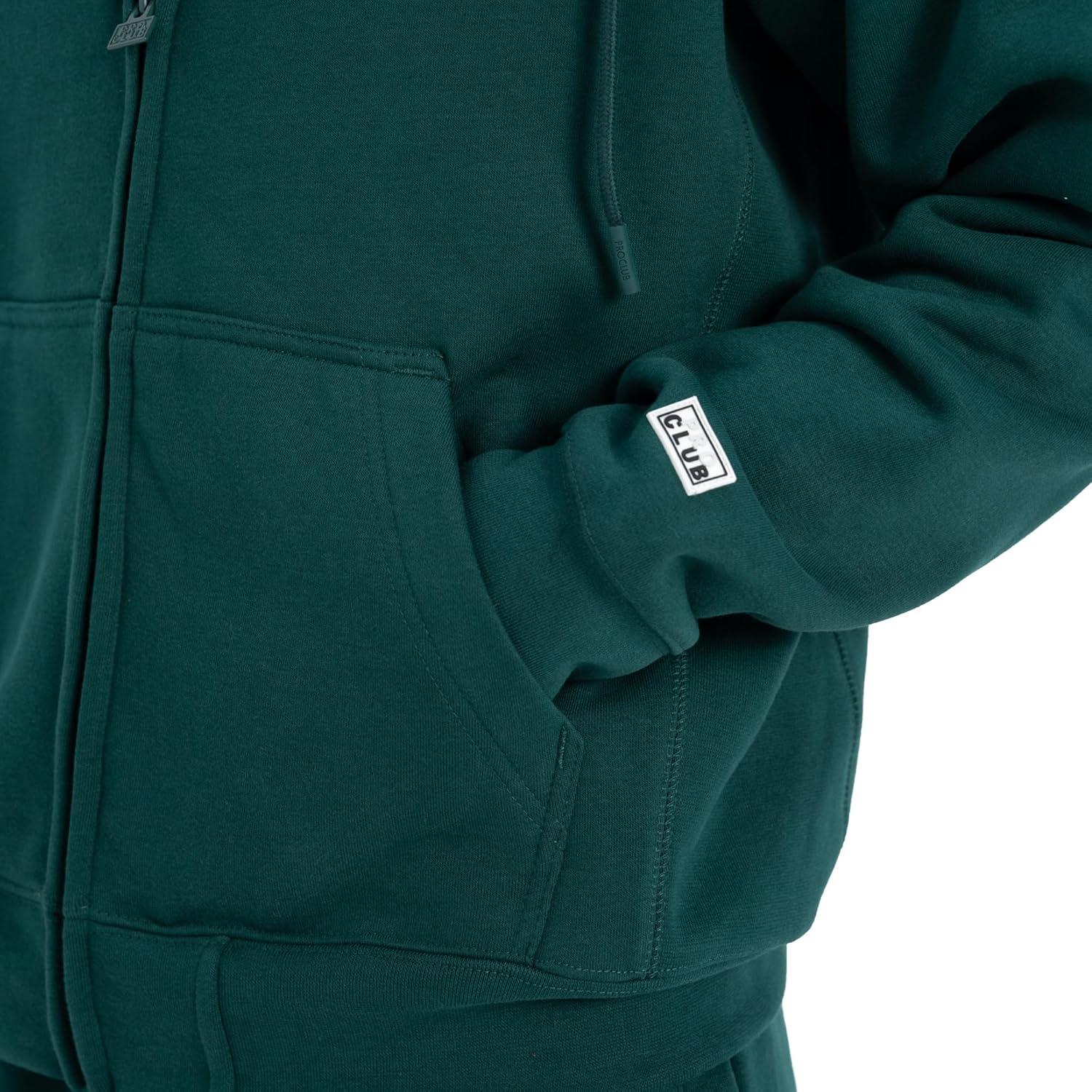 imagePro Club Mens Heavyweight Basic ZipUp HoodieCedar