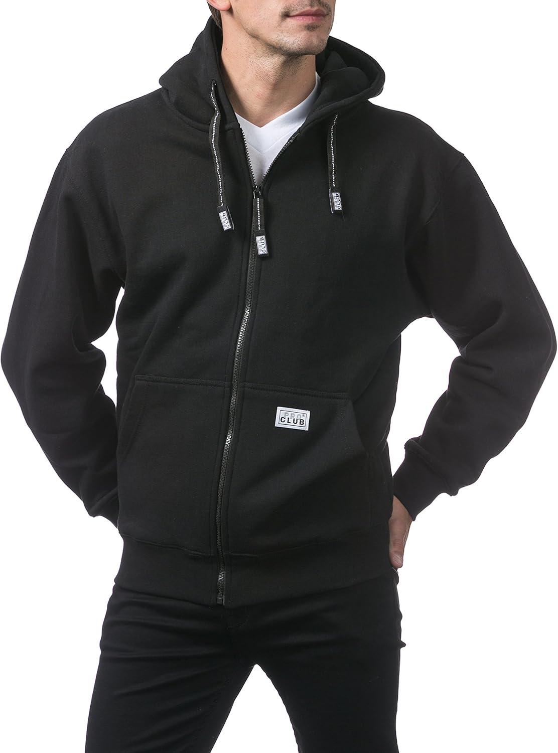 imagePro Club Mens Heavyweight Full Zip Fleece HoodieBlack