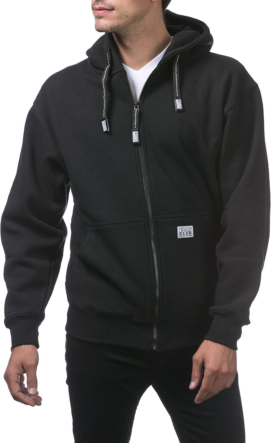 imagePro Club Mens Heavyweight Full Zip Fleece HoodieBlack