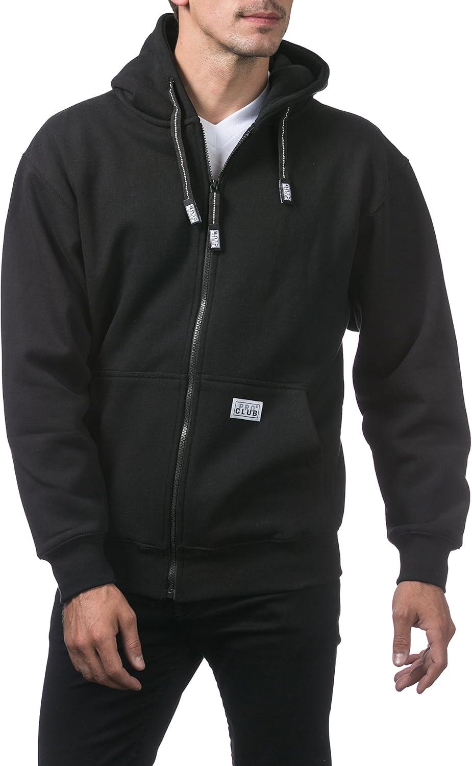 imagePro Club Mens Heavyweight Full Zip Fleece HoodieBlack