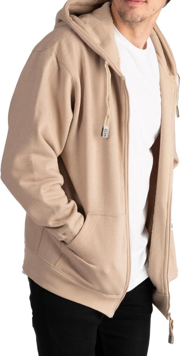 imagePro Club Mens Heavyweight Full Zip Fleece HoodieKhaki