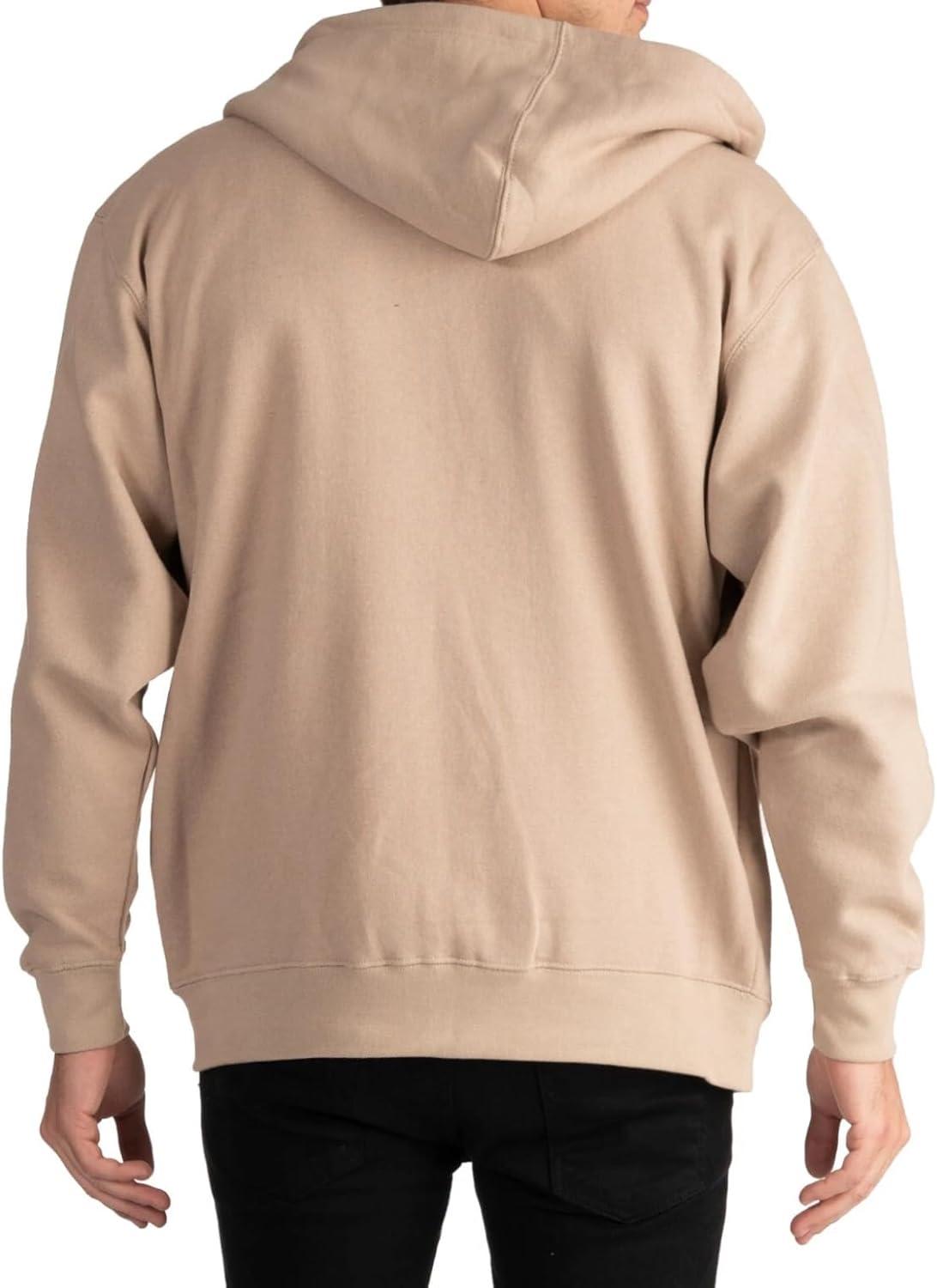 imagePro Club Mens Heavyweight Full Zip Fleece HoodieKhaki