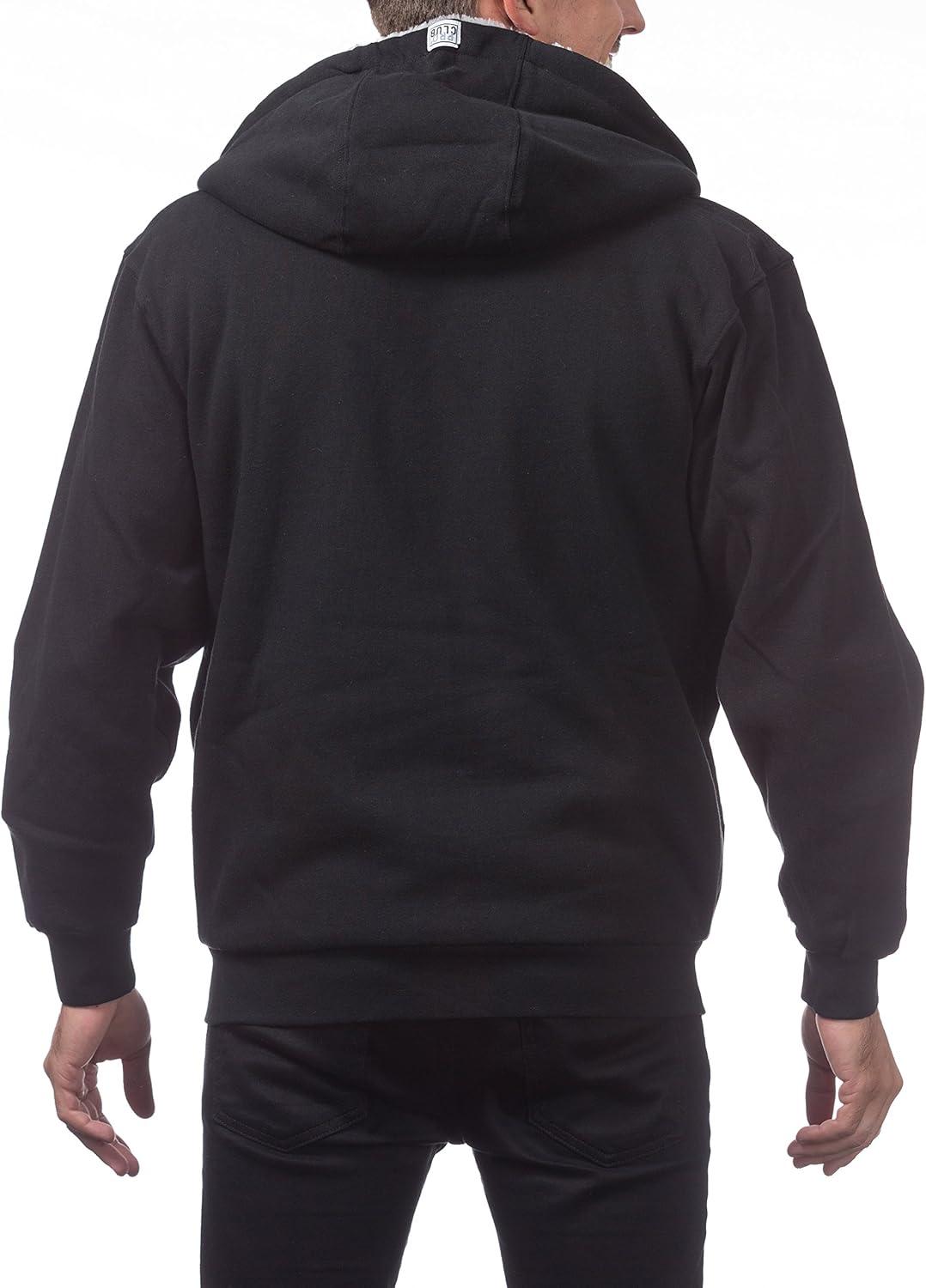 imagePro Club Mens Heavyweight Pile Full Zip HoodieBlack Gray