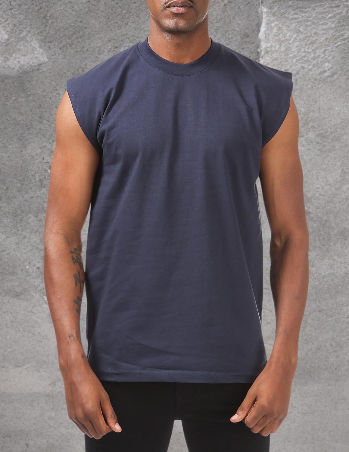 imagePro Club Mens Heavyweight Sleeveless Muscle TShirtNavy