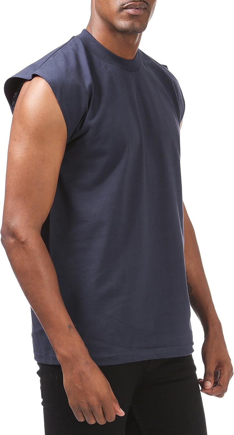 imagePro Club Mens Heavyweight Sleeveless Muscle TShirtNavy