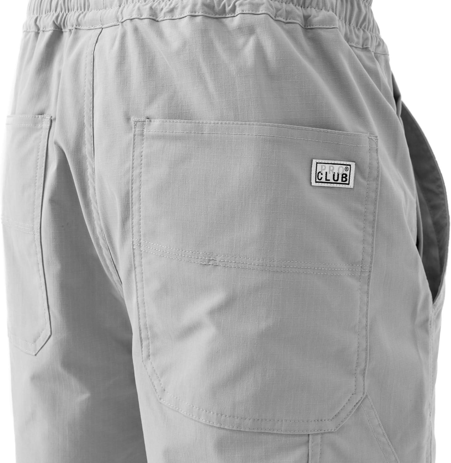 imagePro Club Mens Heavyweight Stretch Ripstop Carpenter PantSilver