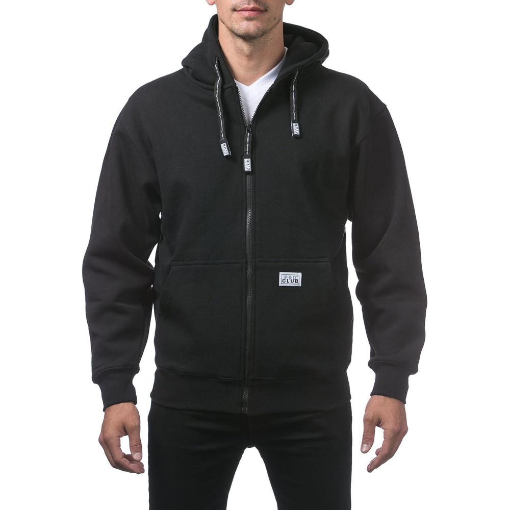 imagePro Club Mens Heavyweight Full Zip Fleece HoodieBlack