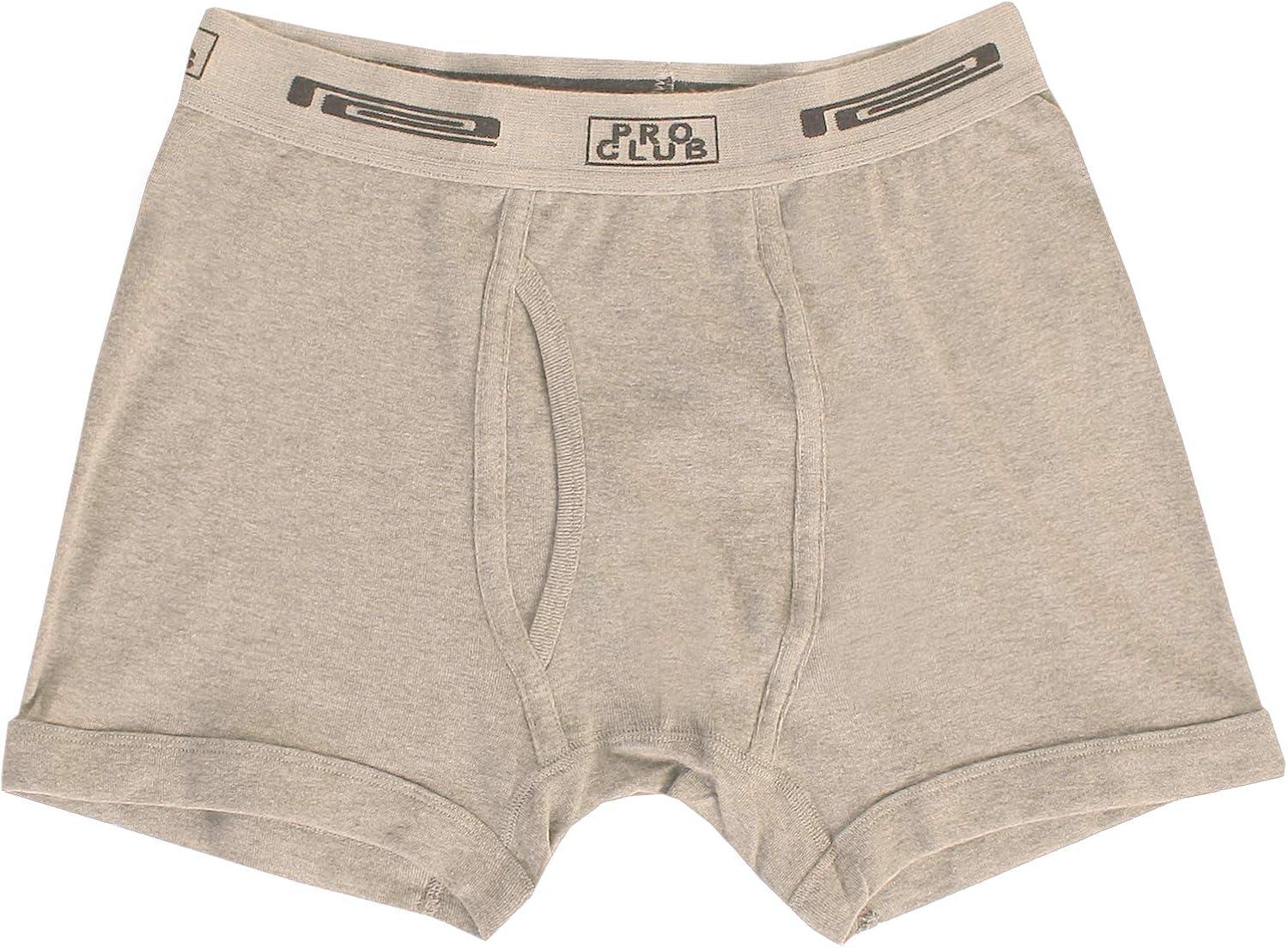 imagePro Club Mens 2Pack Comfort Soft Cotton Boxer BriefGraphiteKhaki