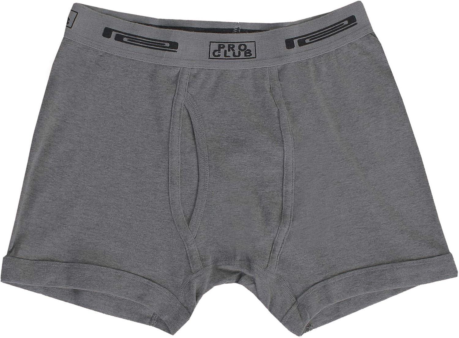 imagePro Club Mens 2Pack Comfort Soft Cotton Boxer BriefGraphiteKhaki