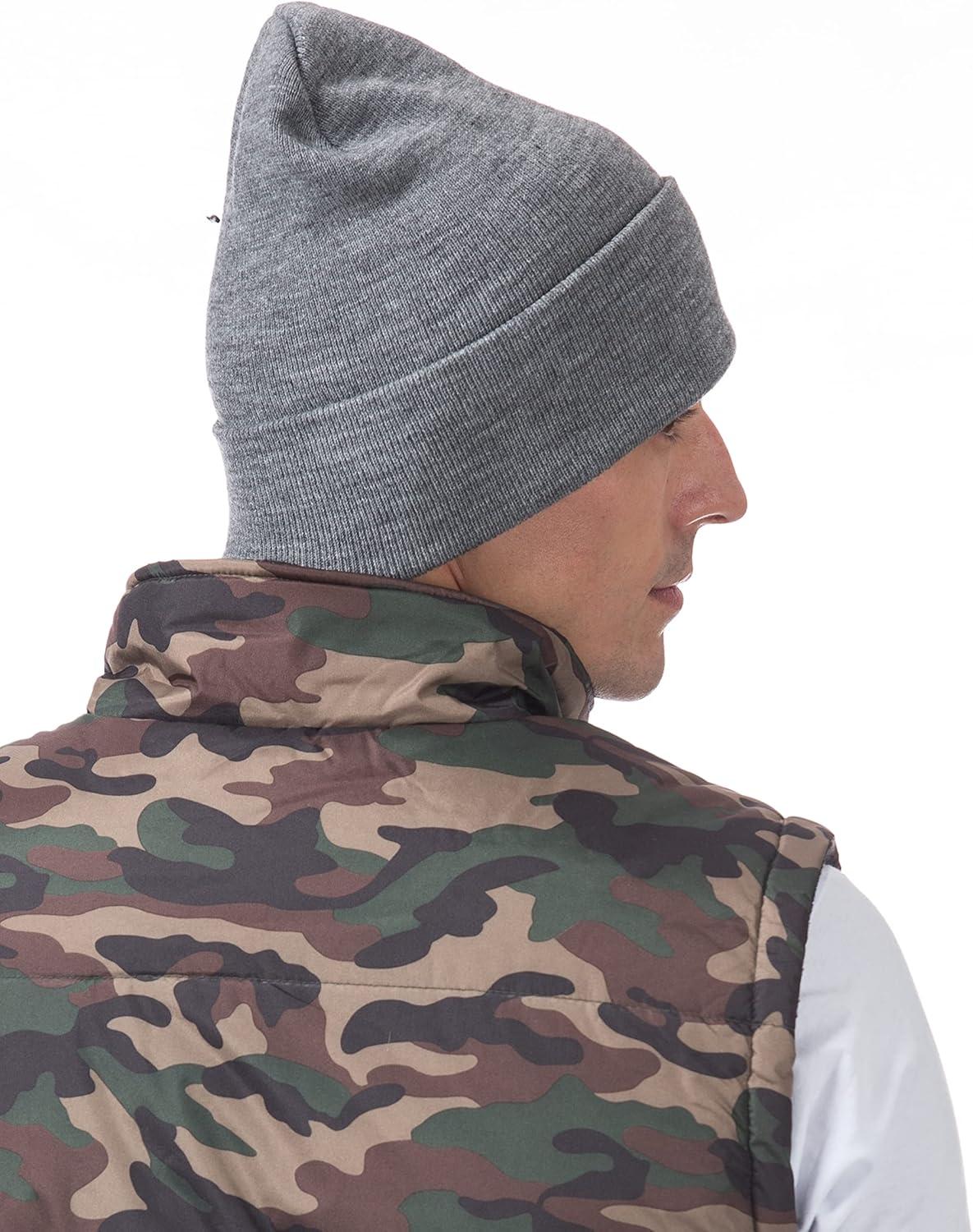 imagePro Club Mens Beanie Cuffed or ShortHeather Gray Cuffed