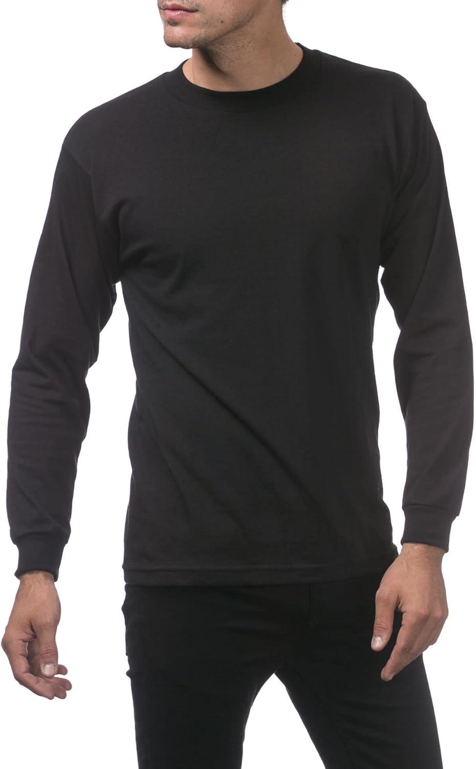 imagePro Club Mens Comfort Cotton Long Sleeve TShirtBlack