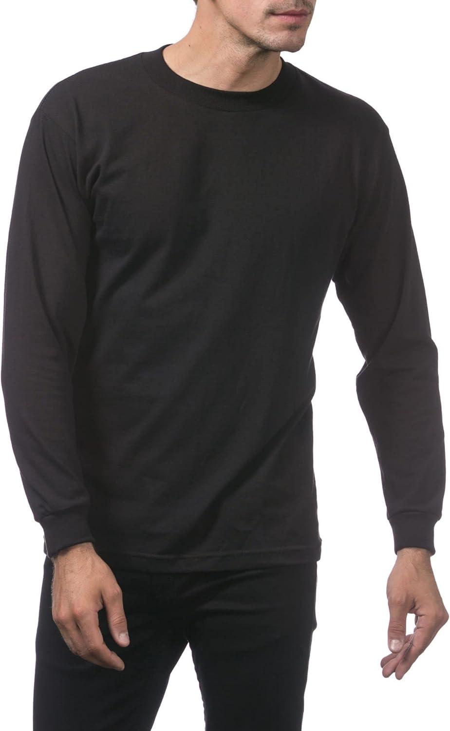 imagePro Club Mens Comfort Cotton Long Sleeve TShirtBlack