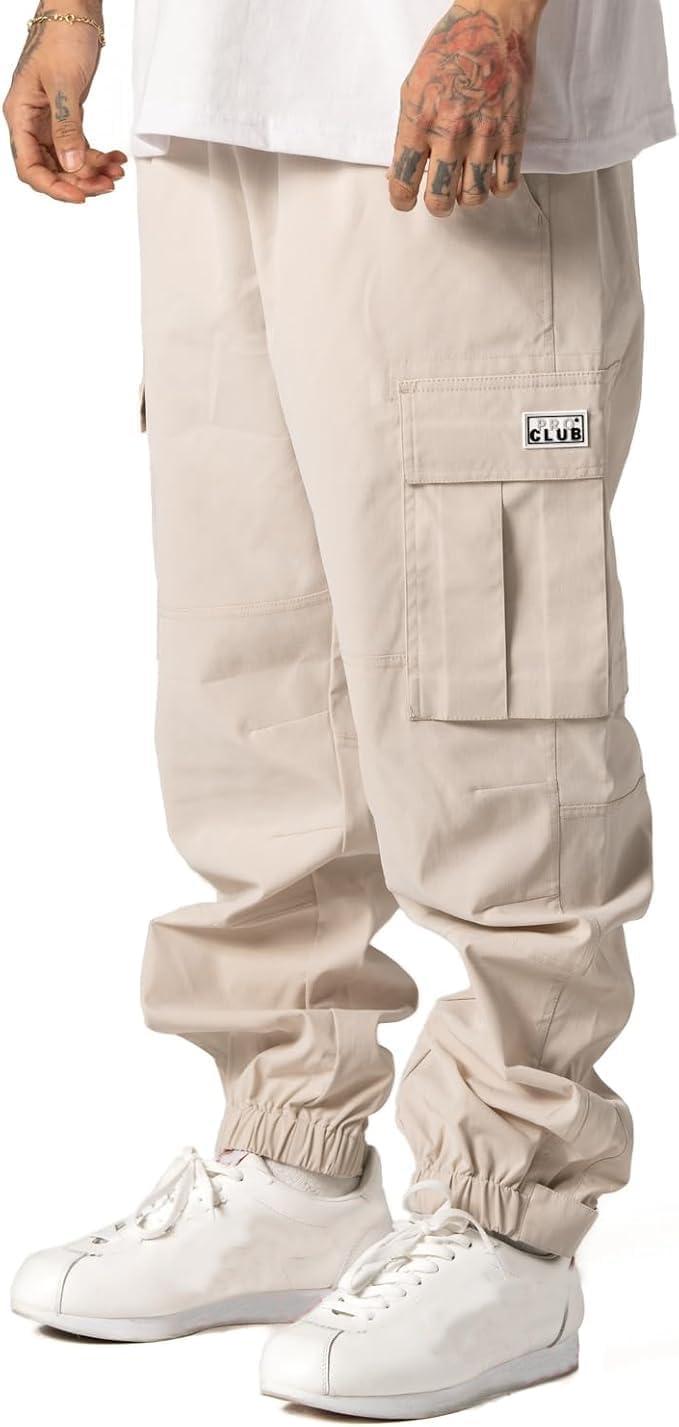 imagePro Club Mens Nylon Cargo PantsMoon Beam