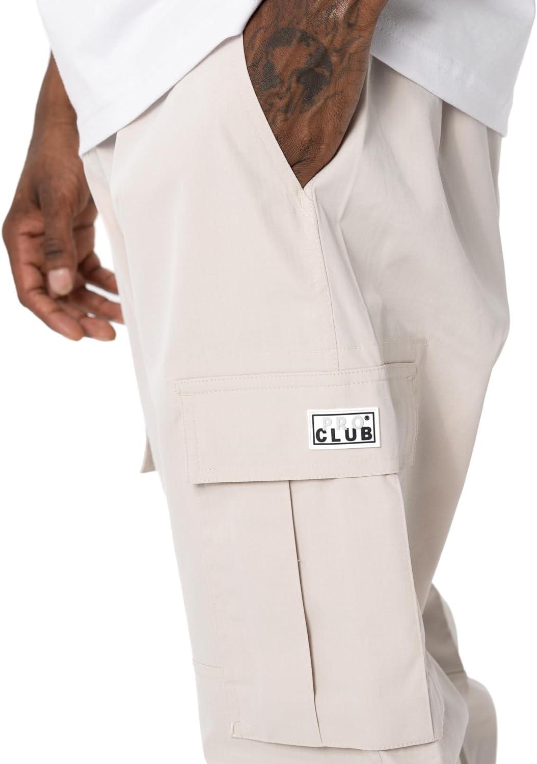 imagePro Club Mens Nylon Cargo PantsMoon Beam