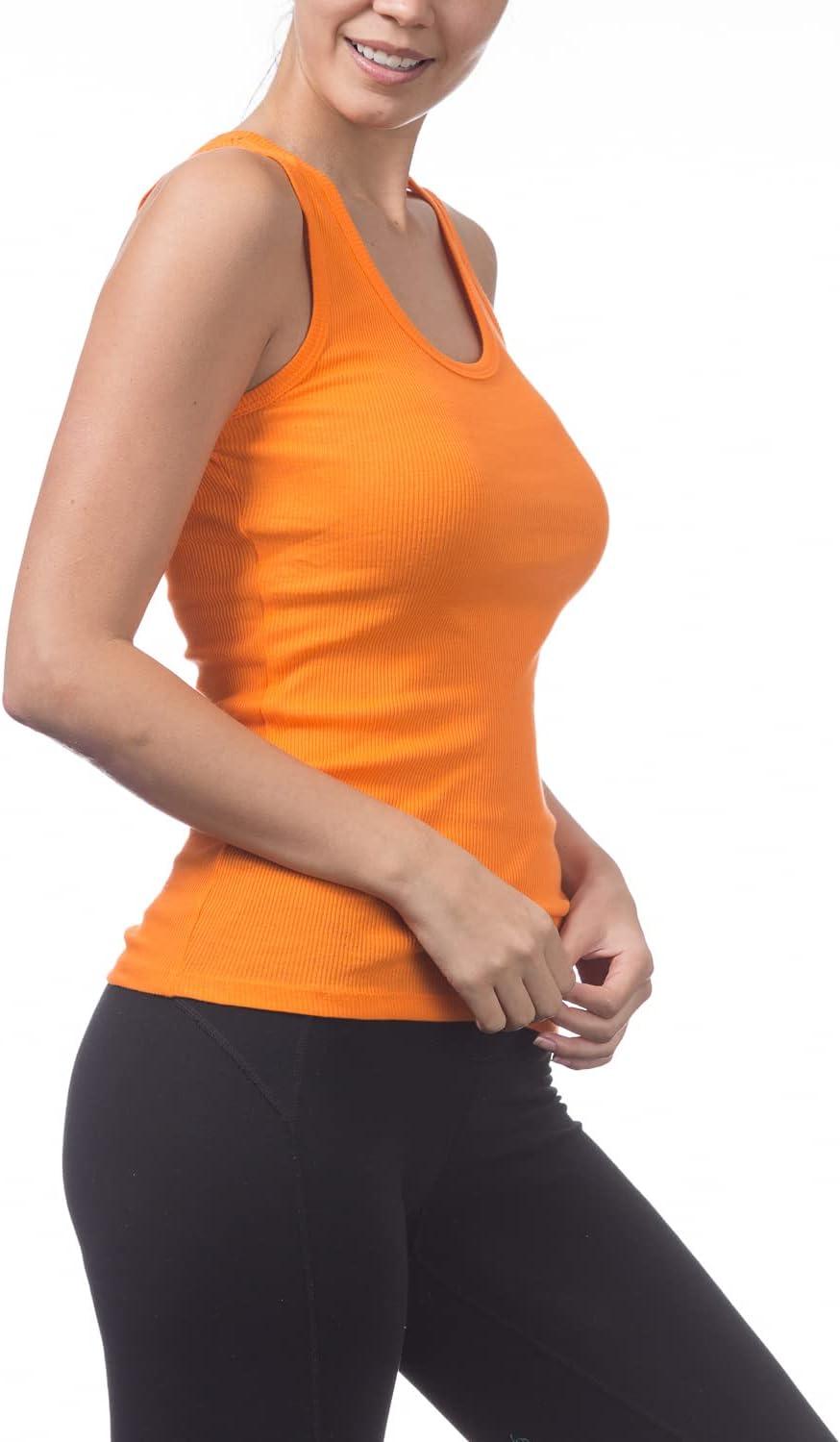 imagePro Club Womens Athletic Shirts 2 PackOrange Tangerine