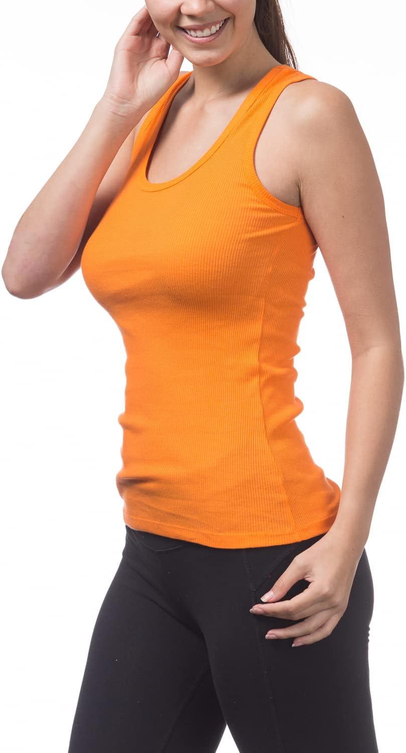 imagePro Club Womens Athletic Shirts 2 PackOrange Tangerine