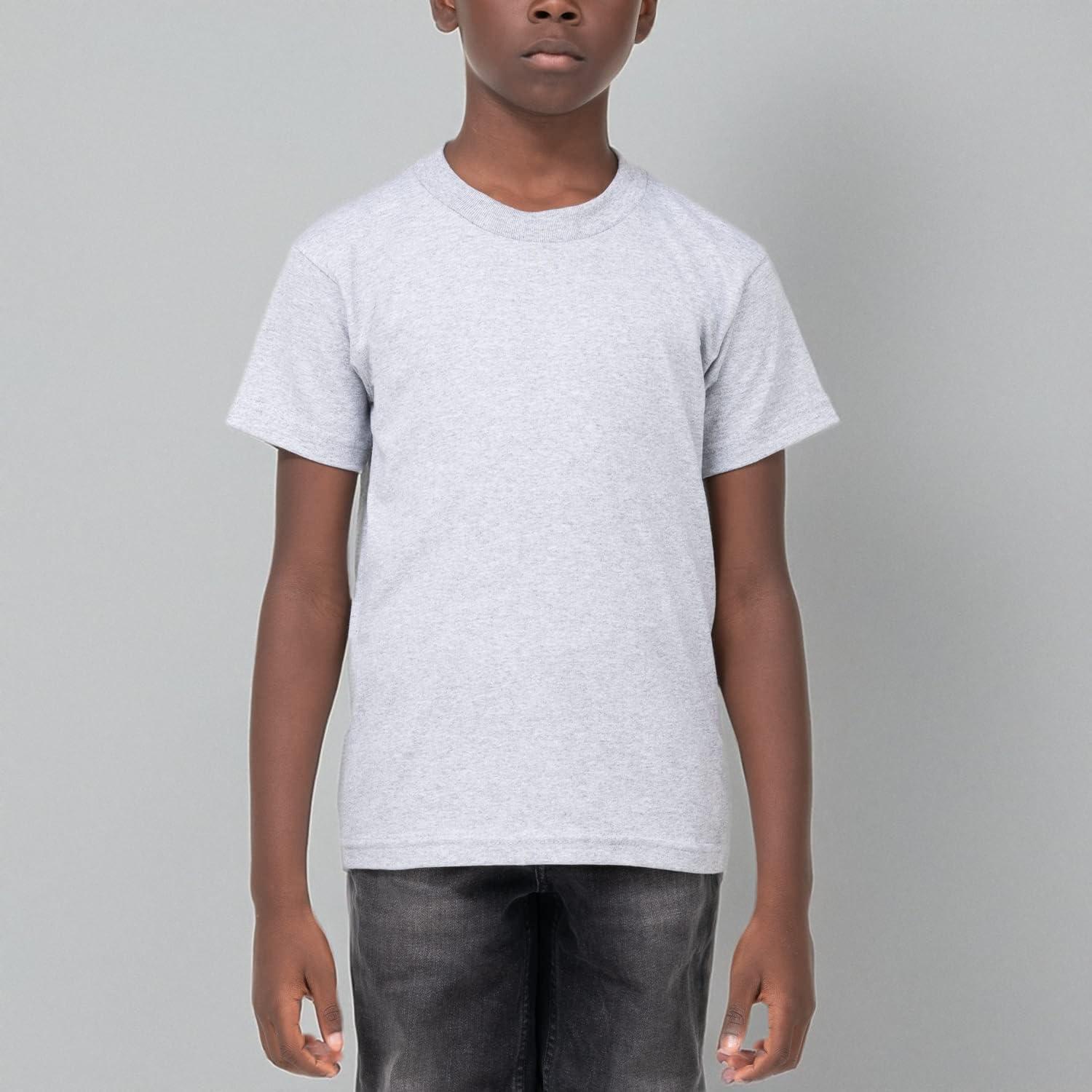 imagePro Club Youth Short Sleeve Crew Neck TShirtHeather Gray