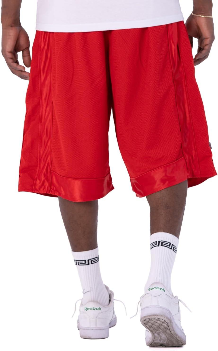 imagePro Club Mens Heavyweight Mesh Basketball Shorts Red 7XLarge