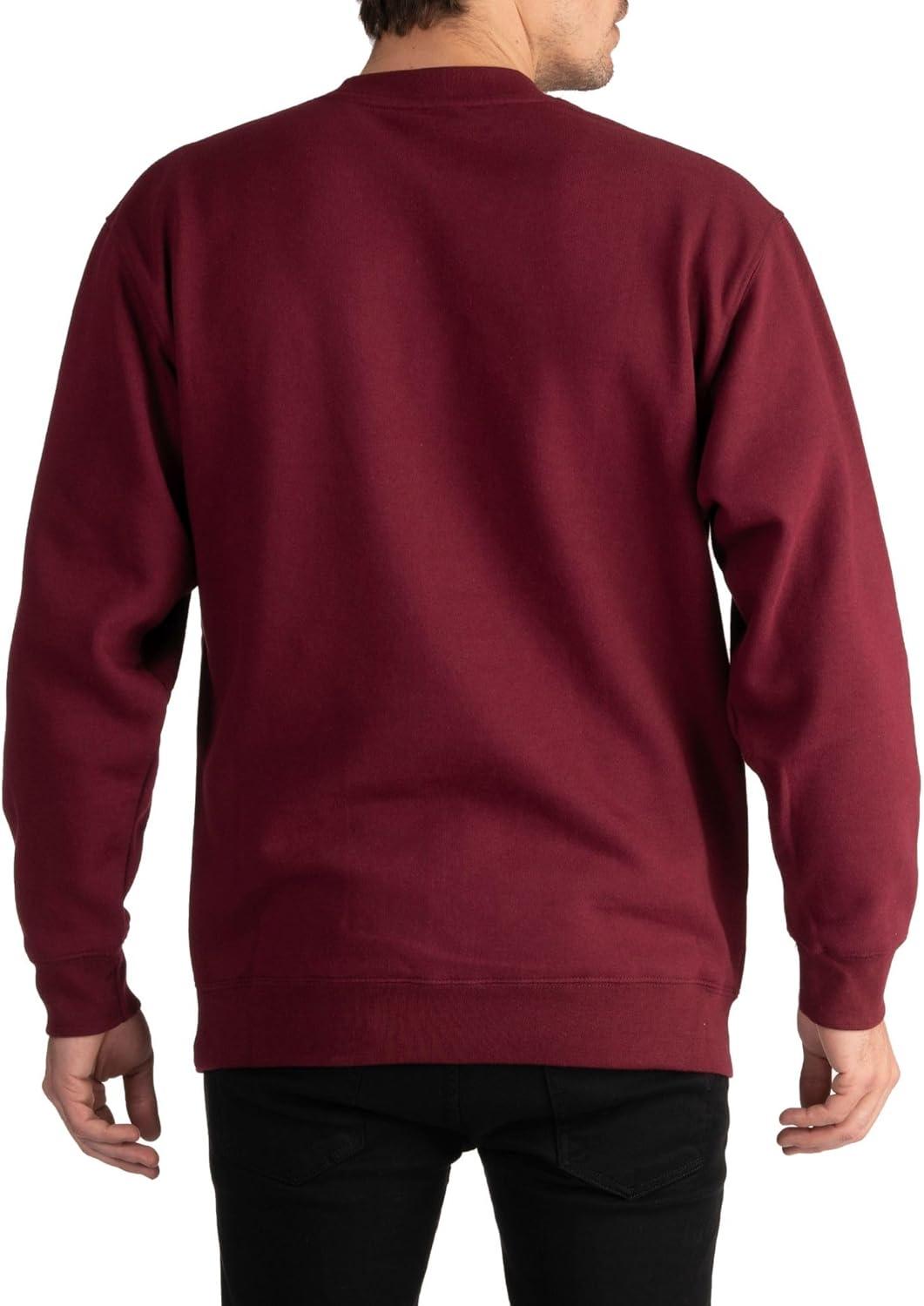 imagePro Club Mens Heavyweight 13oz Crew Neck Fleece Pullover SweatshirtMaroon