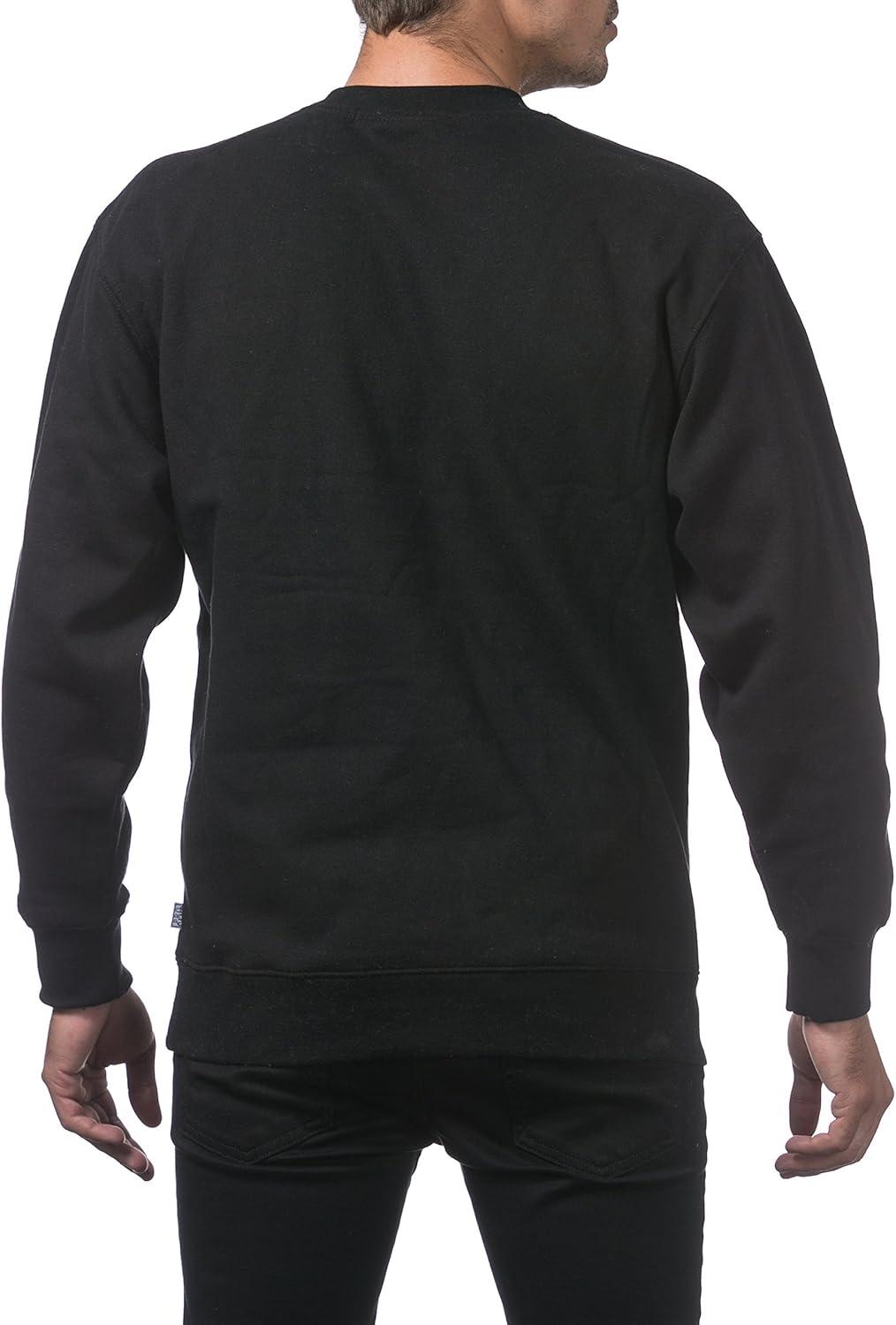 imagePro Club Mens Plain Blank Crew Neck Fleece Pullover Sweater 9ozBlack