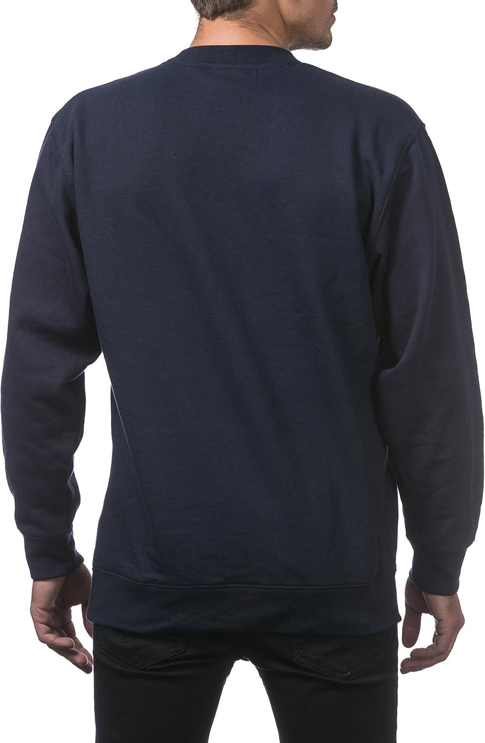imagePro Club Mens Plain Blank Crew Neck Fleece Pullover Sweater 9ozNavy