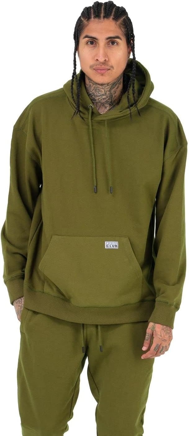 image:imagePro Club Mens Heavyweight French Terry Hooded Pullover SweatshirtOlive Drab