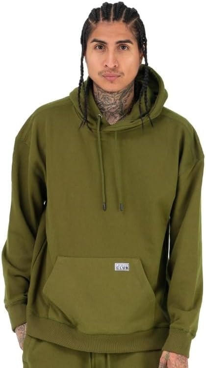image:imagePro Club Mens Heavyweight French Terry Hooded Pullover SweatshirtOlive Drab