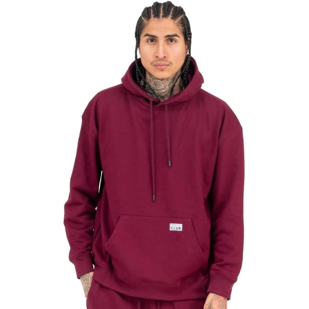 image:imagePro Club Mens Heavyweight French Terry Hooded Pullover SweatshirtMaroon