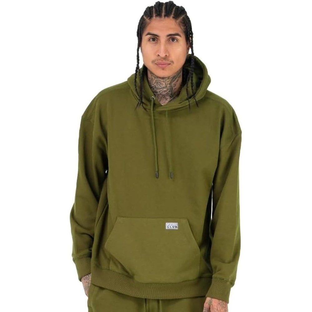 image:imagePro Club Mens Heavyweight French Terry Hooded Pullover SweatshirtOlive Drab