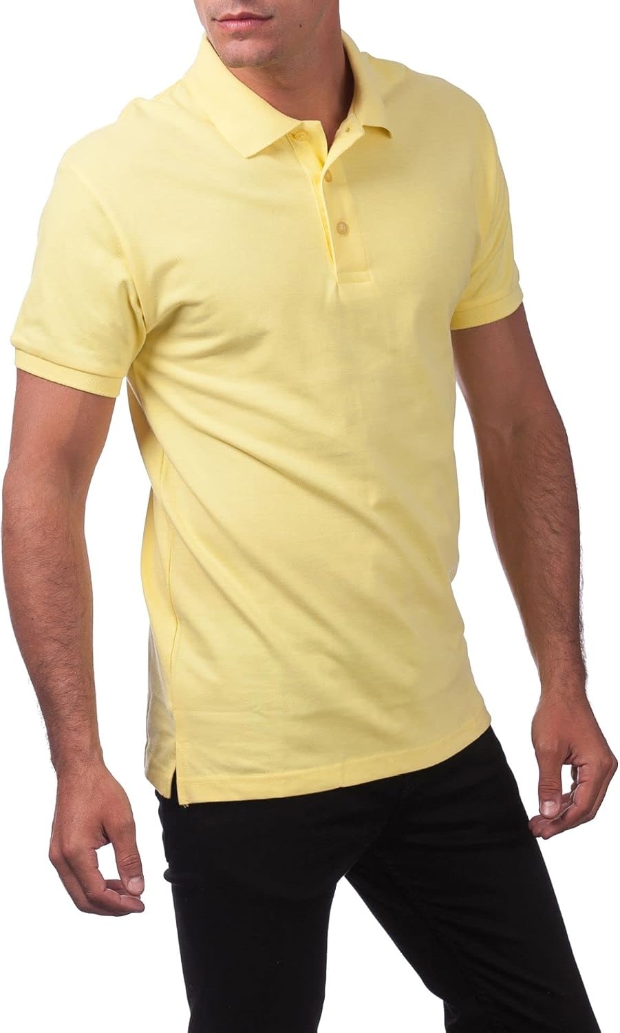 image:imagePro Club Mens Pique Polo Cotton Short Sleeve ShirtYellow